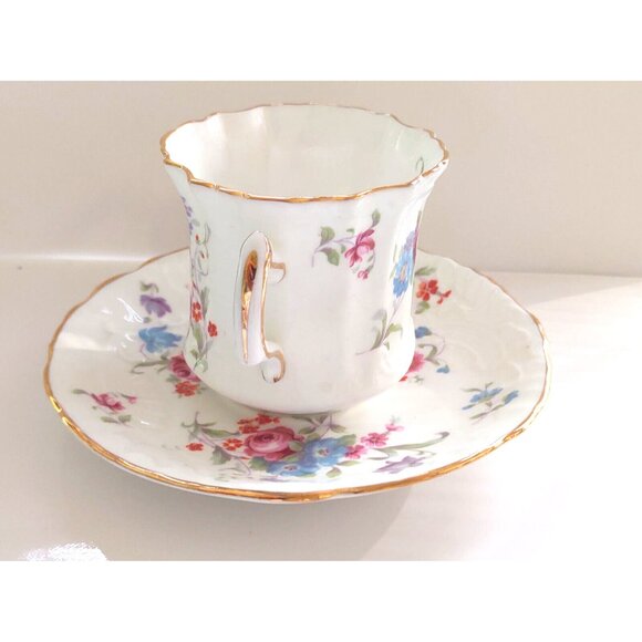 Vintage Hammersley England Bone China Cup & Saucer Set Floral 1970's - Picture 3 of 15